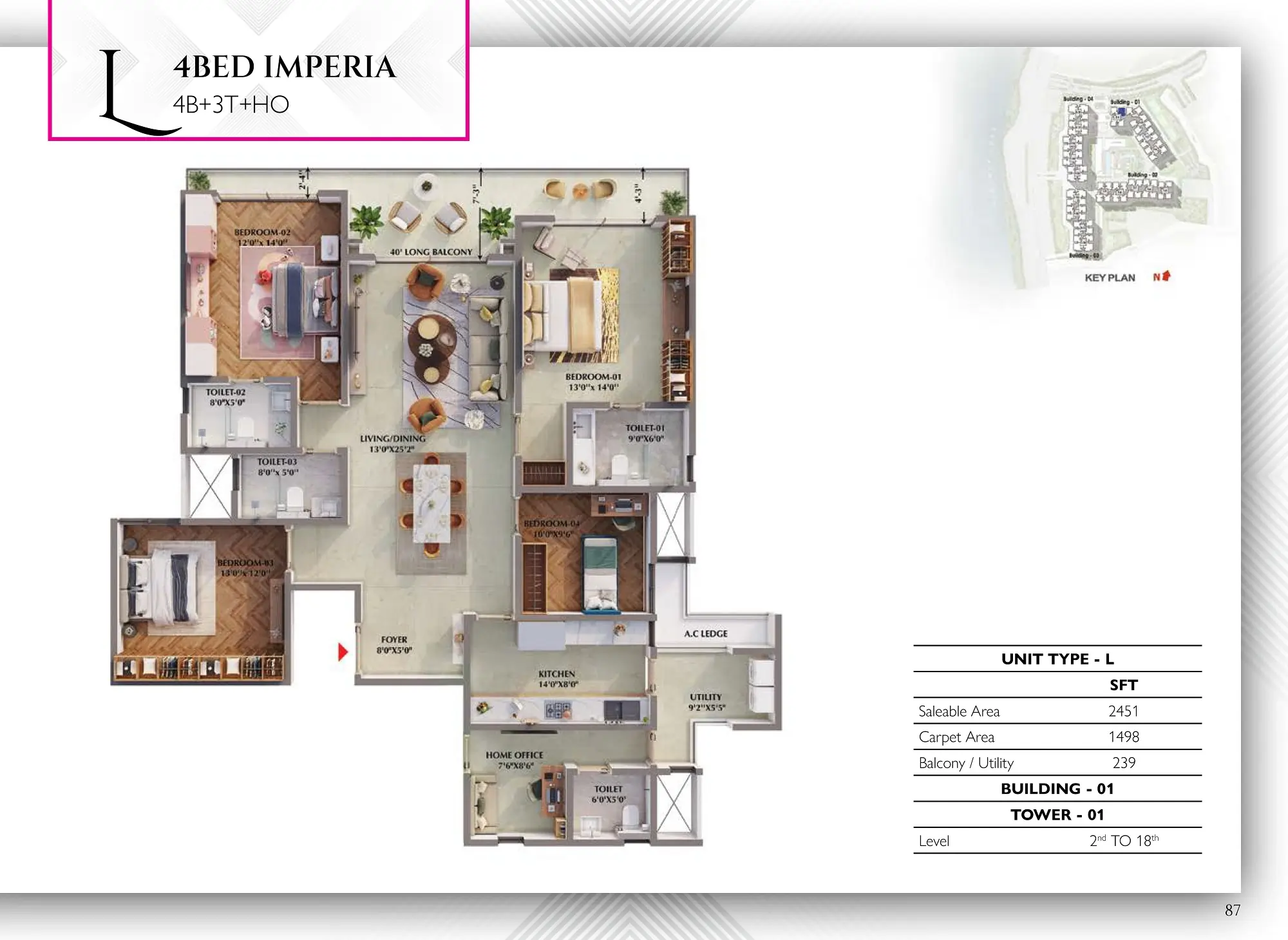 Prestige Raintree Park 4 BHK Imperia Floor Plan